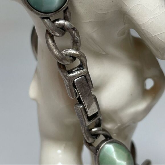Pewter and green enamel bracelet - Picture 7 of 12